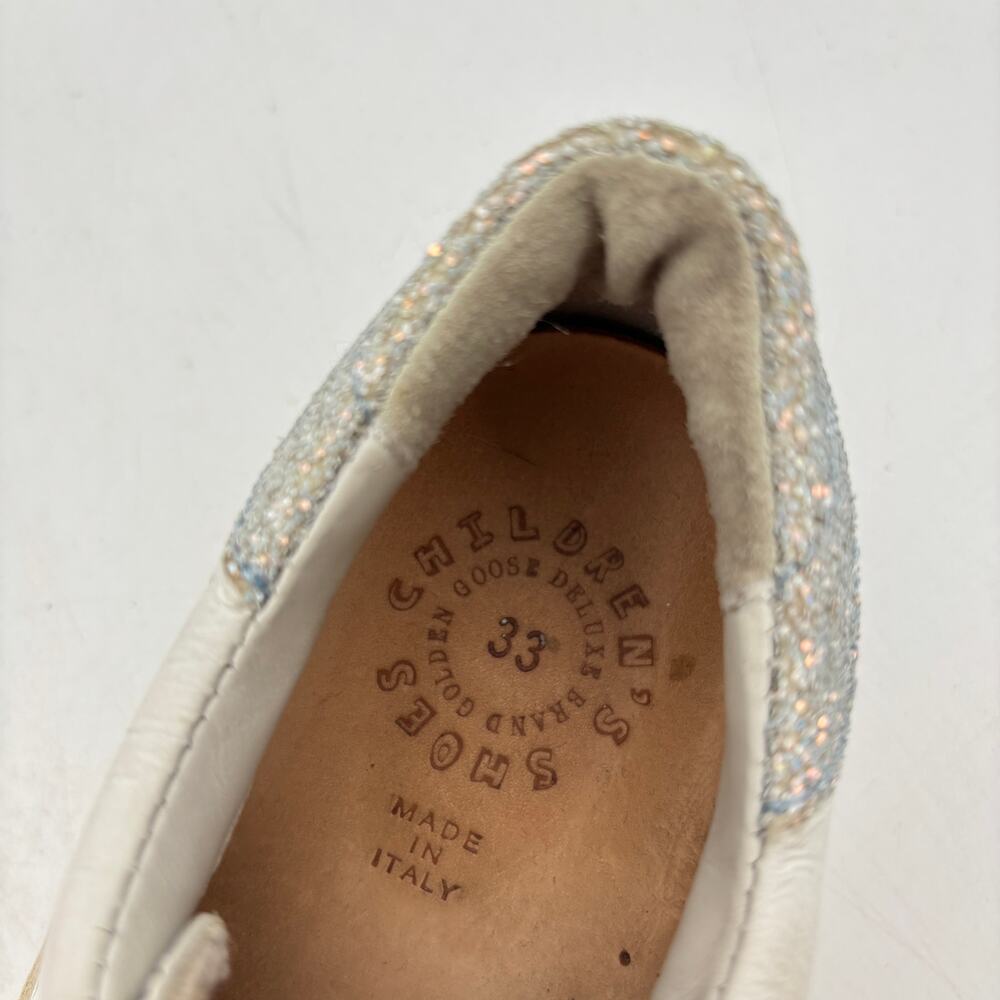 Golden Goose Superstar Shoes Girls 33/1.5Y Glitter Star Leather Fashion Sneaker - Picture 10 of 16